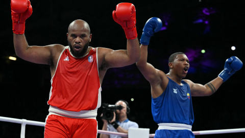 Gerlon Congo, tras su combate por los cuartos de final de los Juegos Olímpicos, el 2 de agosto de 2024.