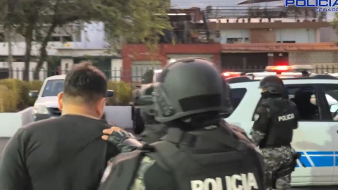 Captura de alias Trompudo, jefe de sicarios de 'Los Pepes', el 2 de agosto de 2024, en el sur de Quito.