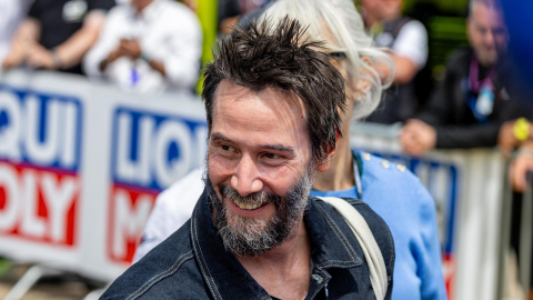 El actor estadounidense Keanu Reeves durante el evento Motorcycling Grand Prix, en Alemania, el 7 de julio de 2024.