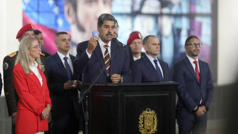 Eel presidente de Venezuela, Nicolás Maduro, en una rueda de prensa en el Tribunal Supremo de Justicia. Caracas, 09 de agosto de 2024