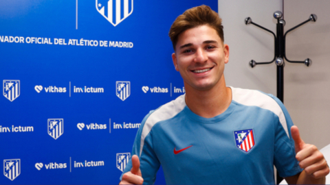 Julián Álvarez fue presentado por el Atlético de Madrid, el 12 de agosto de 2024.