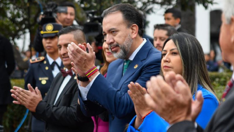 El alcalde de Quito, Pabel Muñoz, en un acto el 10 de agosto de 2024.