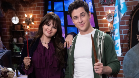 Selena Gomez y David Henrie en el set de 'Wizards Beyond Waverly Place'