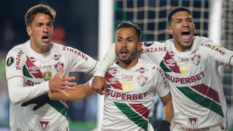 Jugadores de Fluminense en el partido ante Gremio, 13 de agosto de 2024.