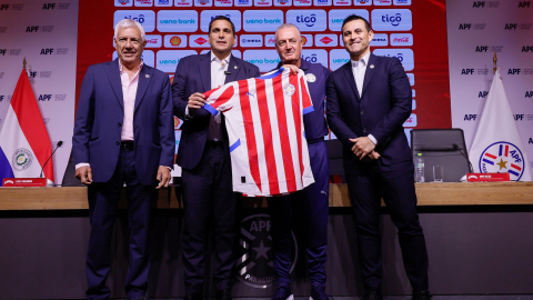 Gustavo Alfaro en su presentación como nuevo seleccionador de Paraguay, el pasado 16 de agosto.