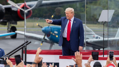 Donald Trump en su discurso del 21 de agosto en Asheboro.