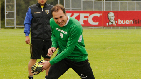 El arquero Librado Azcona, cuando formaba parte de Independiente del Valle.