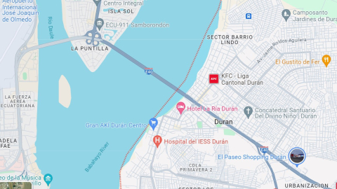 Dos carriles en el tramo Durán-La Puntilla del complejo de Puentes de la Unidad Nacional se cerrarán desde las 21:00 de este 22 de agosto.