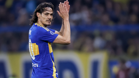 Edinson Cavani, durante un partido con Boca Juniors en la Copa Libertadores, el 16 de agosto de 2024.