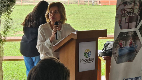 La empresaria Isabel Noboa, en un evento, el 23 de agosto de 2024.