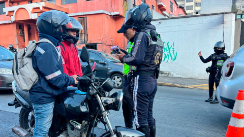 Operativo de control de motocicletas en Quito, este 28 de agosto de 2024