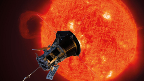 Representación de la sonda Parker Solar Probe, que estudia al Sol.