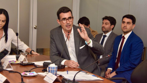 Andrés Guschmer, durante una reunión del Ministerio del Deporte, el 26 de febrero de 2024.