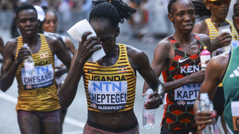 La atleta ugandesa Rebecca Cheptegei, durante el Mundial de Atletismo en Budapest, el 26 de agosto de 2023.