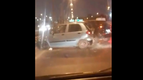 Accidente registrado la noche de este 10 e septiembre en el puente de la Unidad Nacional, sentido Durán.La Puntilla.