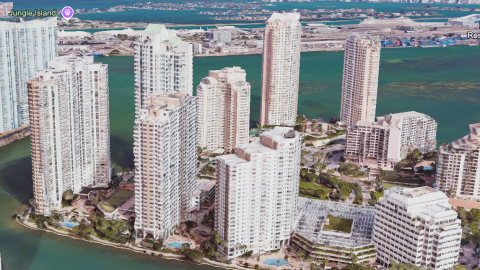 Imagen de Brickell Key, una lujosa isla en la que se ubica un departamento que la Fiscalía espera decomisar en el caso de Carlos Pólit.