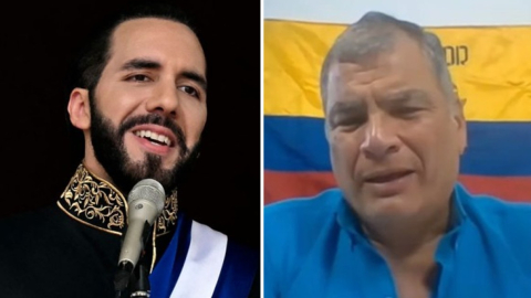 Composición con imágenes de Nayib Bukele y Rafael Correa.