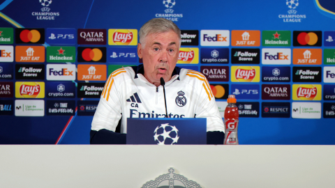 Carlo Ancelotti, entrenador del Real Madrid, durante una rueda de prensa, el 16 de septiembre de 2024.