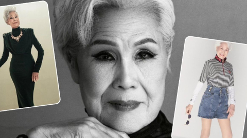 Modelo senior Choi Soonhwa, de 80 años, candidata en el certamen de belleza Miss Universo Corea del Sur 2024.