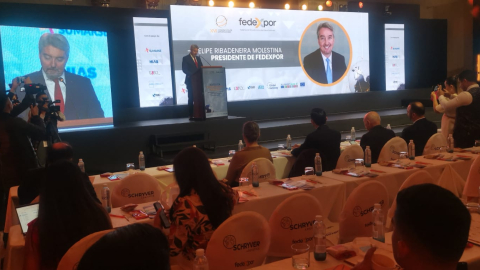 Felipe Ribadeneira, presidente de Fedexpor, en la Convención de Exportadores y Rueda de Negocios B2B Ecuador 2024.