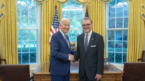 El embajador Cristiano Espinos tuvo un encuentro este 20 de septiembre con el presidente Joe Biden.