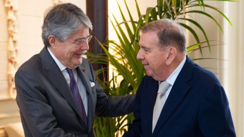 Guillermo Lasso y Edmundo González en una reunión en Madrid, 23 de septiembre de 2024.