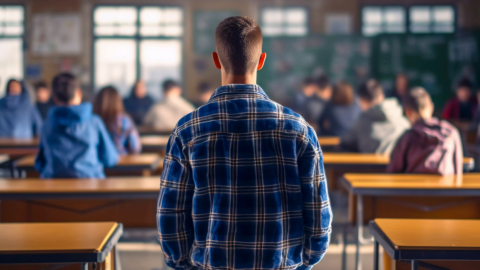 Imagen de referencia de un profesor dando clases.