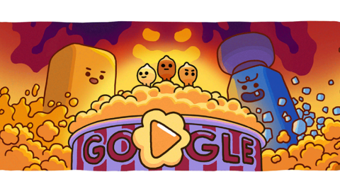 Doodle mostrado en la página principal de Google el 25 y 26 de septiembre de 2024 en el que se ve un juego con canguiles.