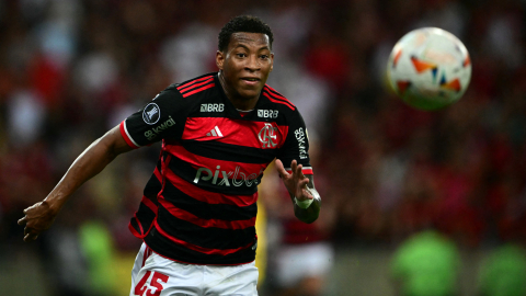 Gonzalo Plata, durante el partido de ida de Flamengo ante Peñarol por la Copa Libertadores, el 19 de septiembre de 2024.