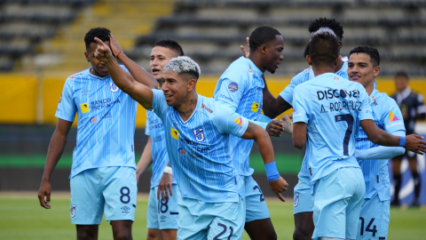 Jugadores de Universidad Católica, durante un partido de LigaPro, el 23 de septiembre de 2024.