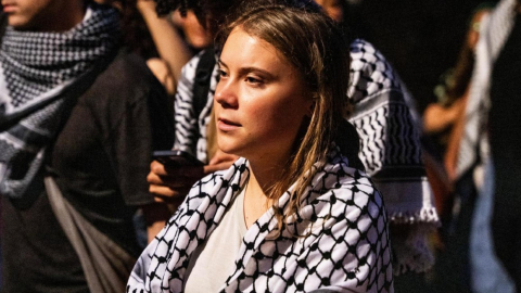 Greta Thunberg, antes de ser detenida en Copenhague, el 3 de octubre de 2024.