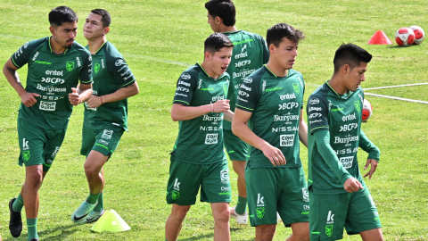 Jugadores de la selección de Bolivia, durante un entrenamiento, el 30 de septiembre de 2024.