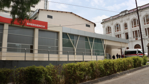 El hospital Eugenio Espejo, donde se encuentra internado Marco Angulo, en Quito.