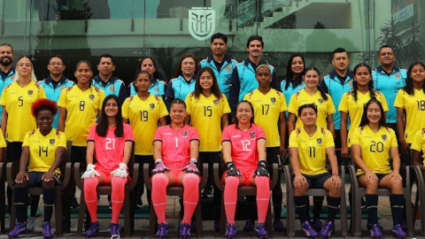 Las jugadoras de Ecuador previo al Mundial Sub 17 femenino en la Casa de la Selección, el 4 de octubre de 2024.