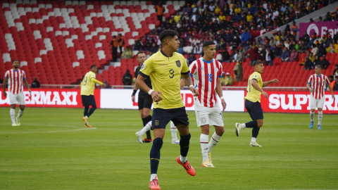 Piero Hincapié, durante el partido de Ecuador ante Paraguay, el 10 de octubre de 2024.