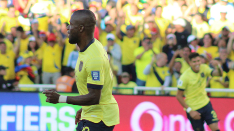 Enner Valencia festejando su gol ante Perú por Eliminatorias, 10 de septiembre de 2024.