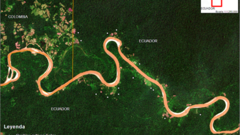 Imagen satelital de los cultivos ilícitos en Esmeraldas.