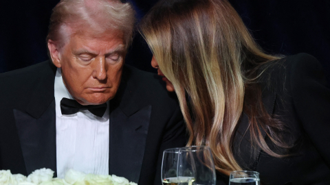 El candidato presidencial republicano, Donald Trump, en una cena de la fundación Alfred E. Smith, el 17 de octubre de 2024, en la ciudad de Nueva York.