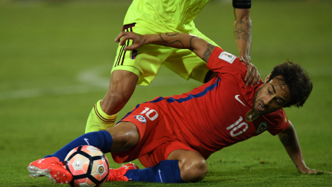 El chileno Jorge Valdivia, durante un partido de eliminatorias el 28 de marzo de 2017.