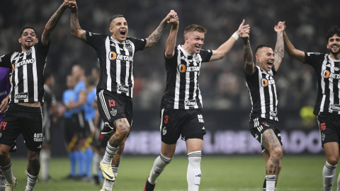 Jugadores de Atlético Mineiro, durante un partido de la Copa Libertadores, el 25 de septiembre de 2024.