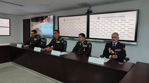 Rueda de prensa de la Policía Nacional sobre la captura del comandante 'Willy' en España. Quito, 23 de octubre de 2023