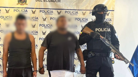 La Policía Nacional aprehendió a alias 'Buñuelo', cuando se movilizaba en Ibarra.