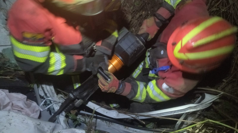 Accidente en la quebrada de Gualo en la avenida Simón Bolívar, el 27 de octubre de 2024.