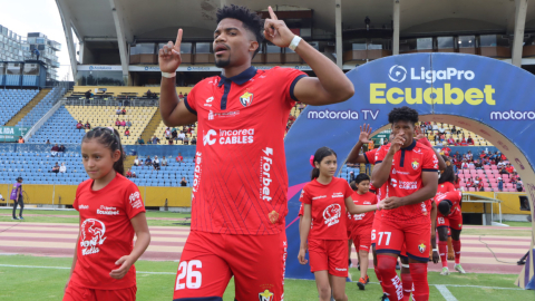 Jugadores de El Nacional en el partido ante Orense por la Fecha 11 de la LigaPro, 27 de octubre de 2024.