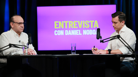 El presidente Daniel Noboa en entrevista en TC Televisión, el domingo 27 de octubre de 2024, en Guayaquil.