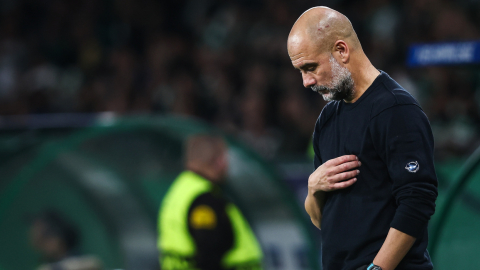 El entrenador del Manchester City, Pep Guardiola, en el partido de la Champions League ante el Sporting CP, el 5 de noviembre de 2024.