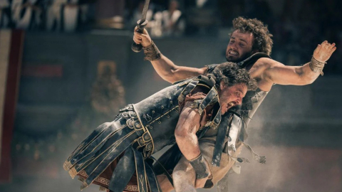 Los actores Pedro Pascal y Paul Mescal en una escena de 'Gladiador 2'.