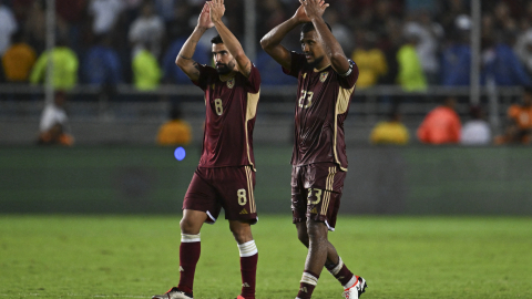 Jugadores de Venezuela, durante un partido de Eliminatorias, el 10 de octubre de 2024.