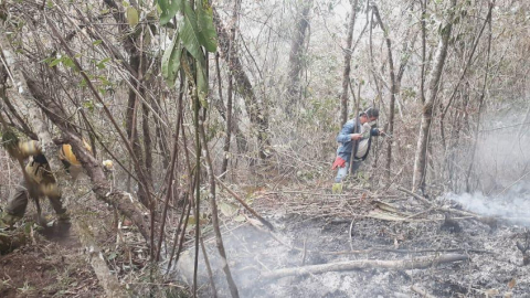 Loja: Otro incendio forestal arde en Vilcabamba desde hace cuatro días