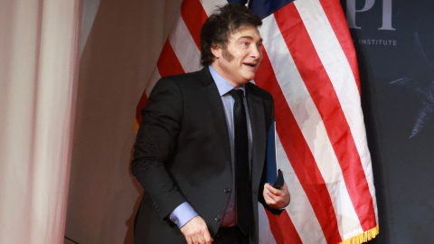 El presidente de Argentina Javier Milei en la Gala del America First Policy Institute, 13 de noviembre de 2024.